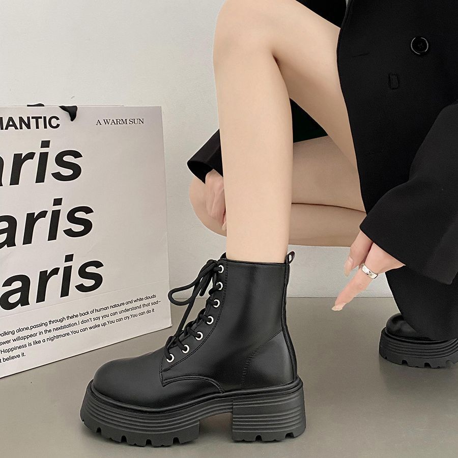 British style white thick sole - đánh giá và giá Sock Boot Women