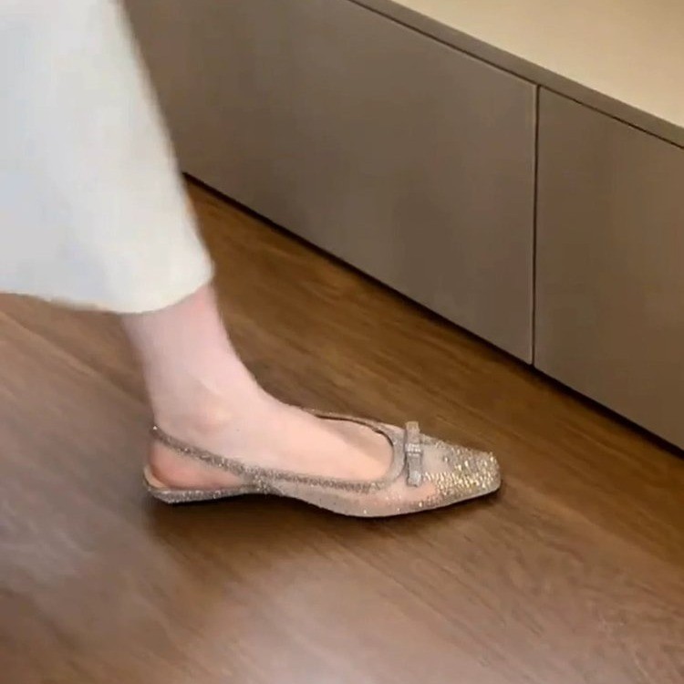 Glitter Rhinestone Bow Slingba - đánh giá và giá Mule Slip On