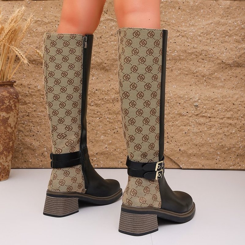 2026 Autumn Vintage Color-Bloc - đánh giá và giá Knee High Boots Women