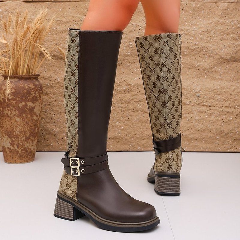 2026 Autumn Vintage Color-Bloc - đánh giá và giá Knee High Boots Women