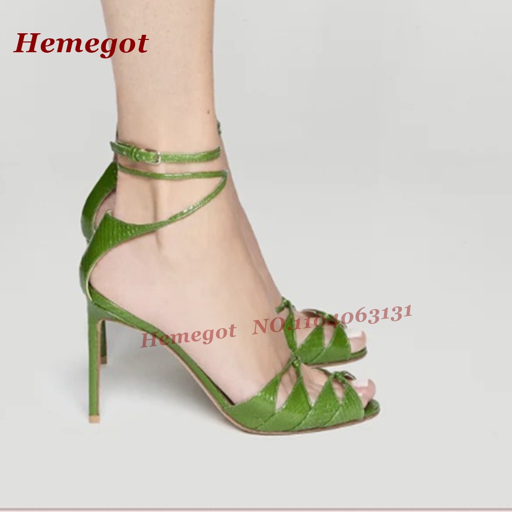 Green Croc-Pattern Strappy San - đánh giá và giá Women'S Shoes Clogs